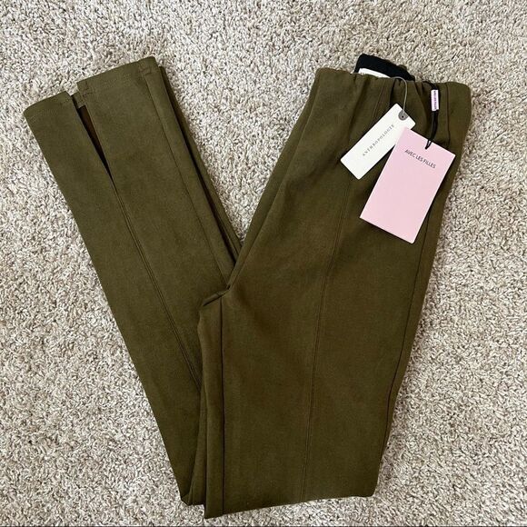 Anthropologie | Avec Les Filles Slit-Front Sueded Leggings Size XS - Picture 6 of 8